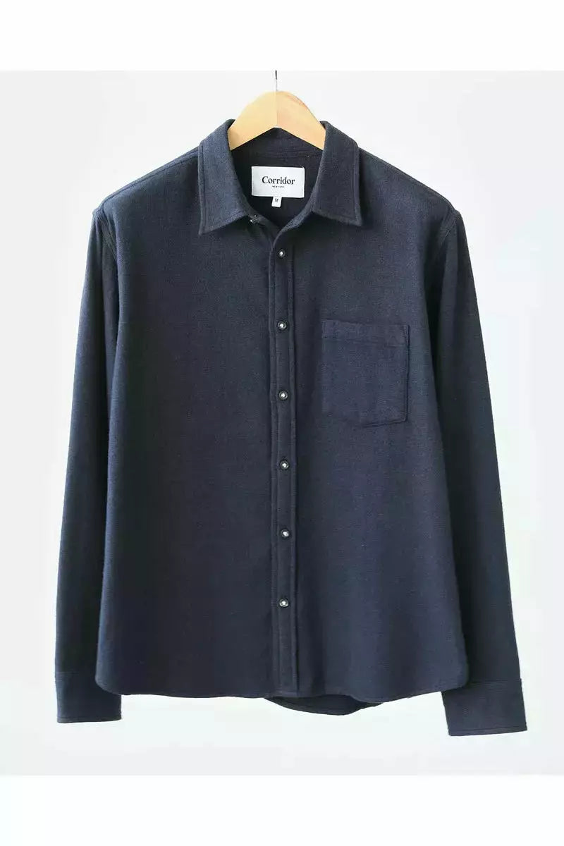 LS Recycled Flannel - Navy