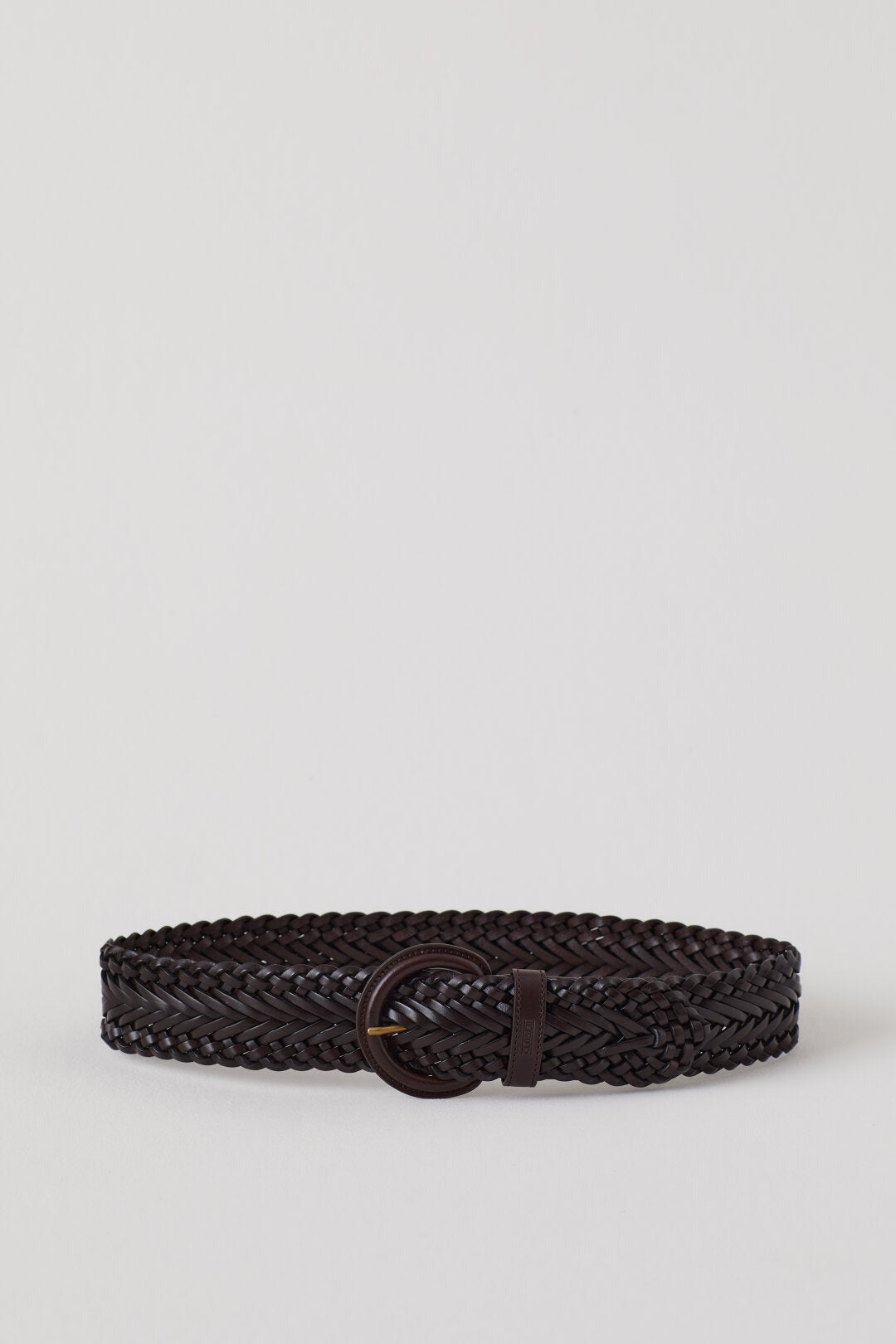 Braided Leather Belt - Burgundy