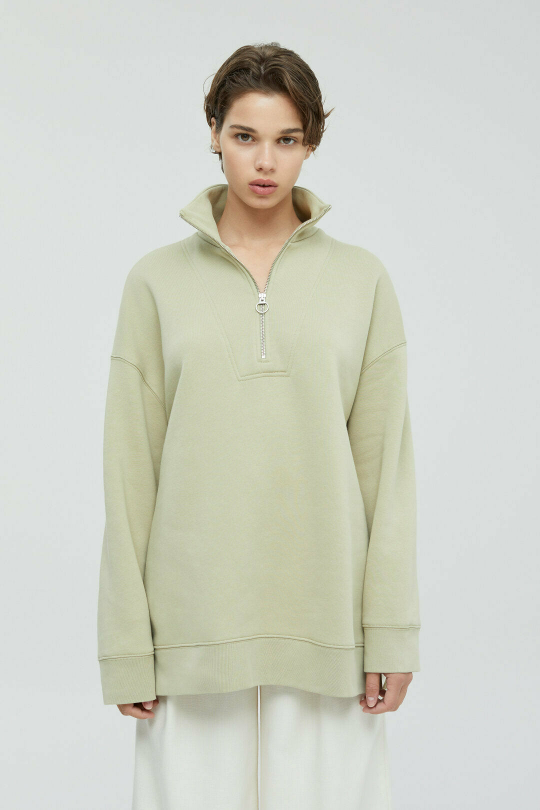 Half Zip Sweatshirt - New Jade