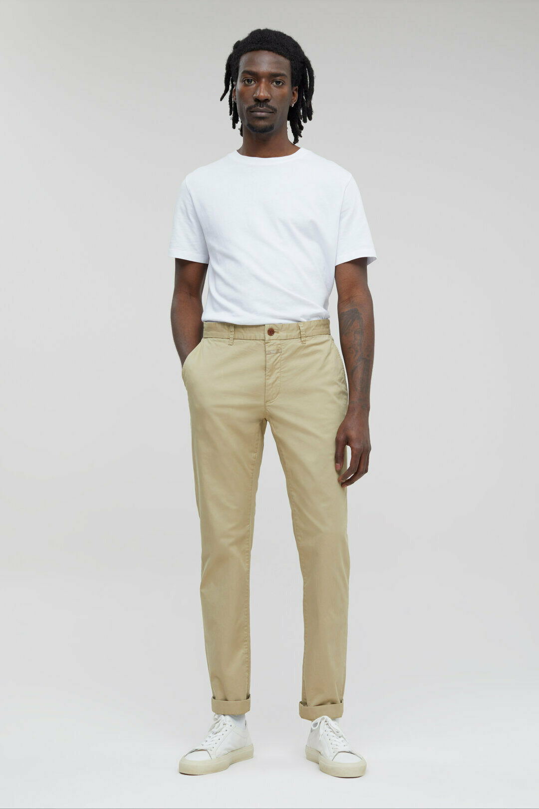 Clifton Slim Chino - Grey Olive