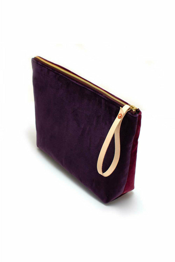 Go-To Velvet Clutch - Plum/Claret