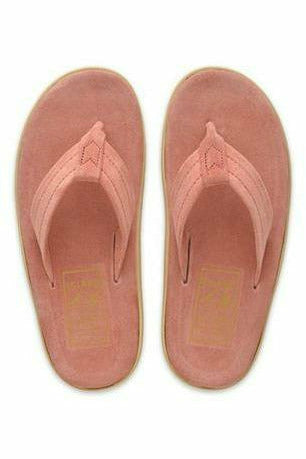 Suede Thong Flip Flops - Pink