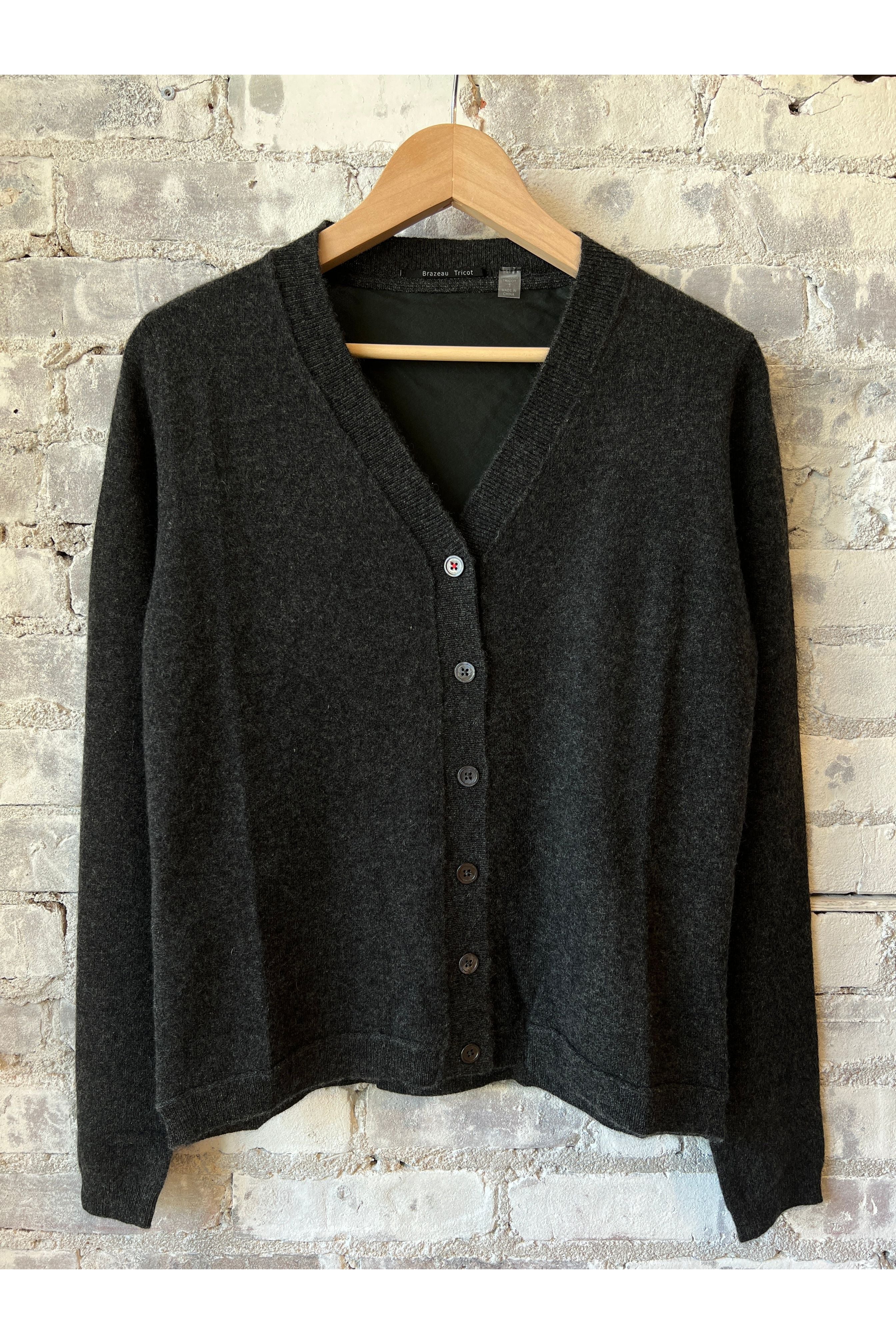 Silk Back Cardigan - Coal