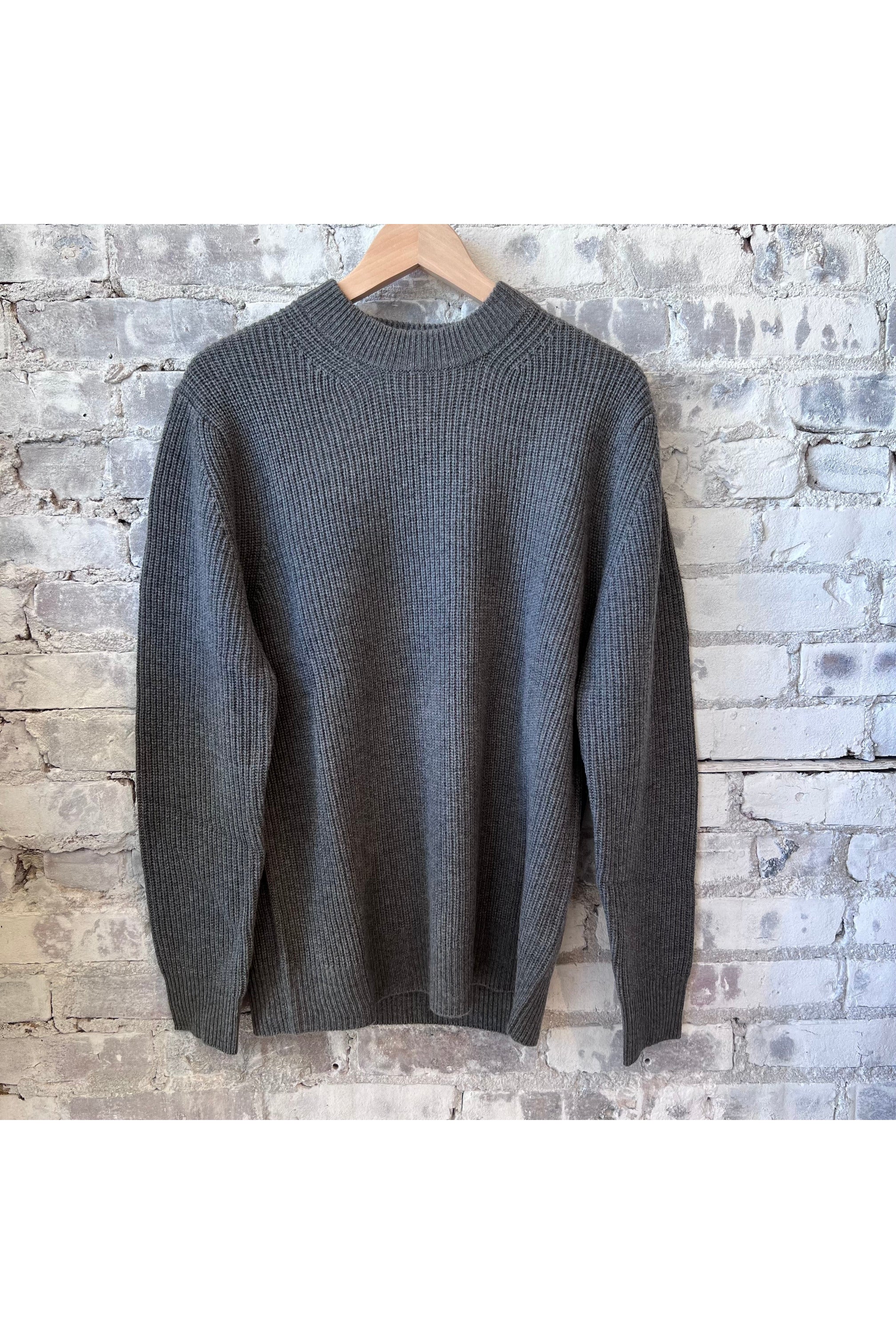 Wool and Cashmere Rib Sweater - Grey