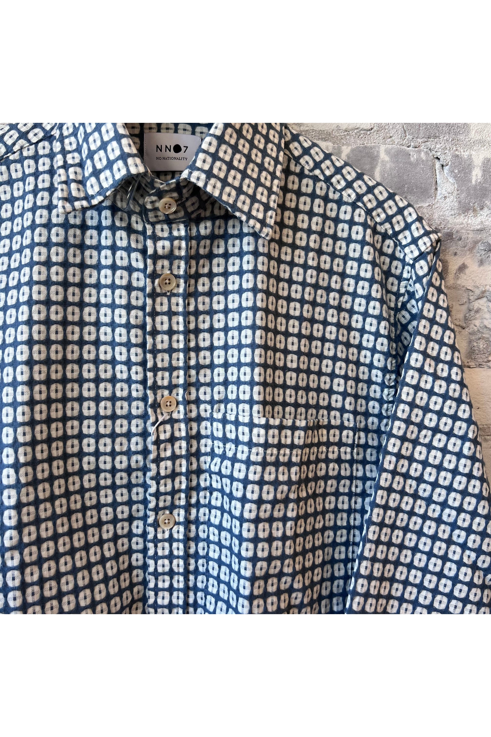 Hans Regular Cotton Long Sleeve Shirt - Sea Blue