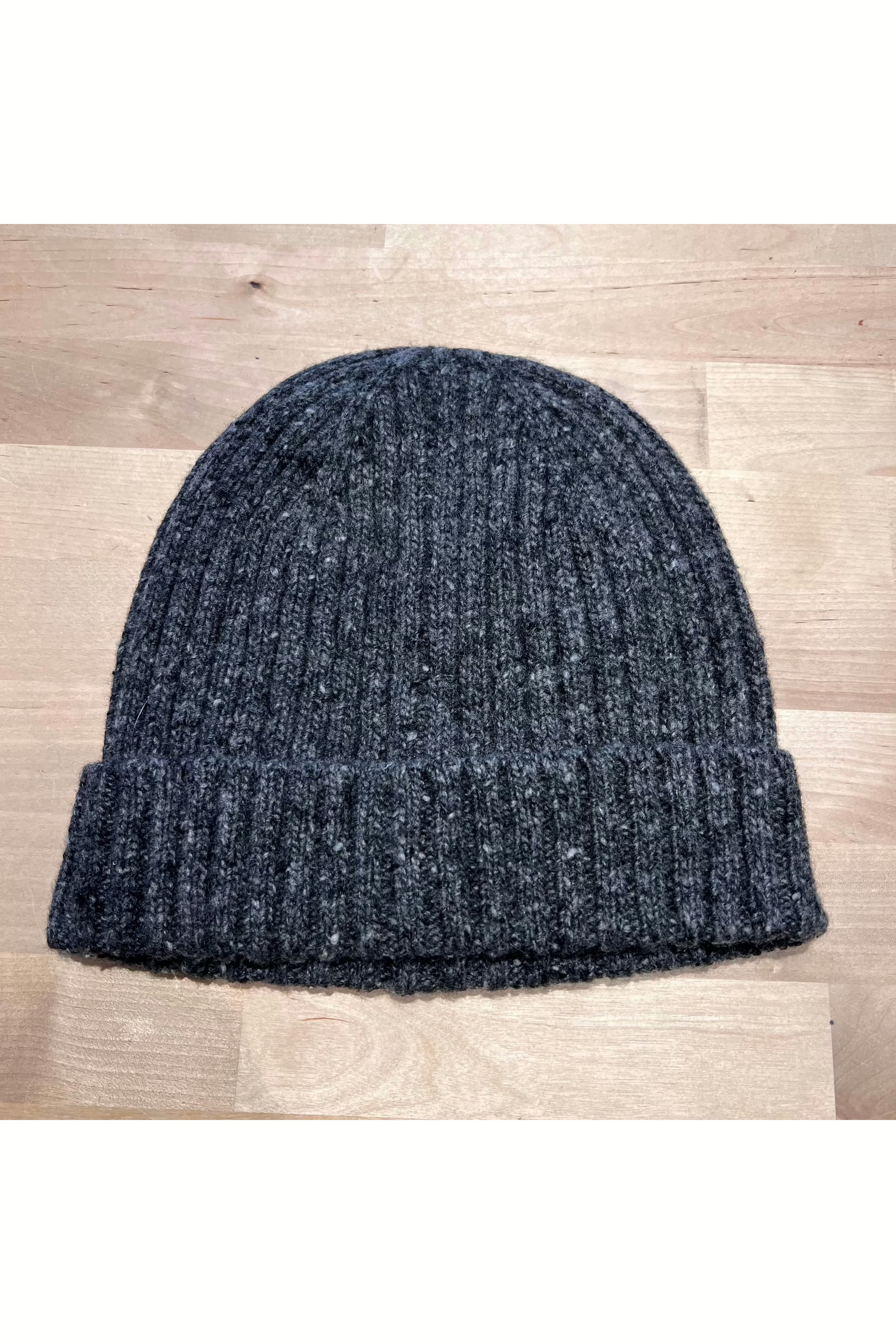 Donegal Wool Beanie - Washed Black