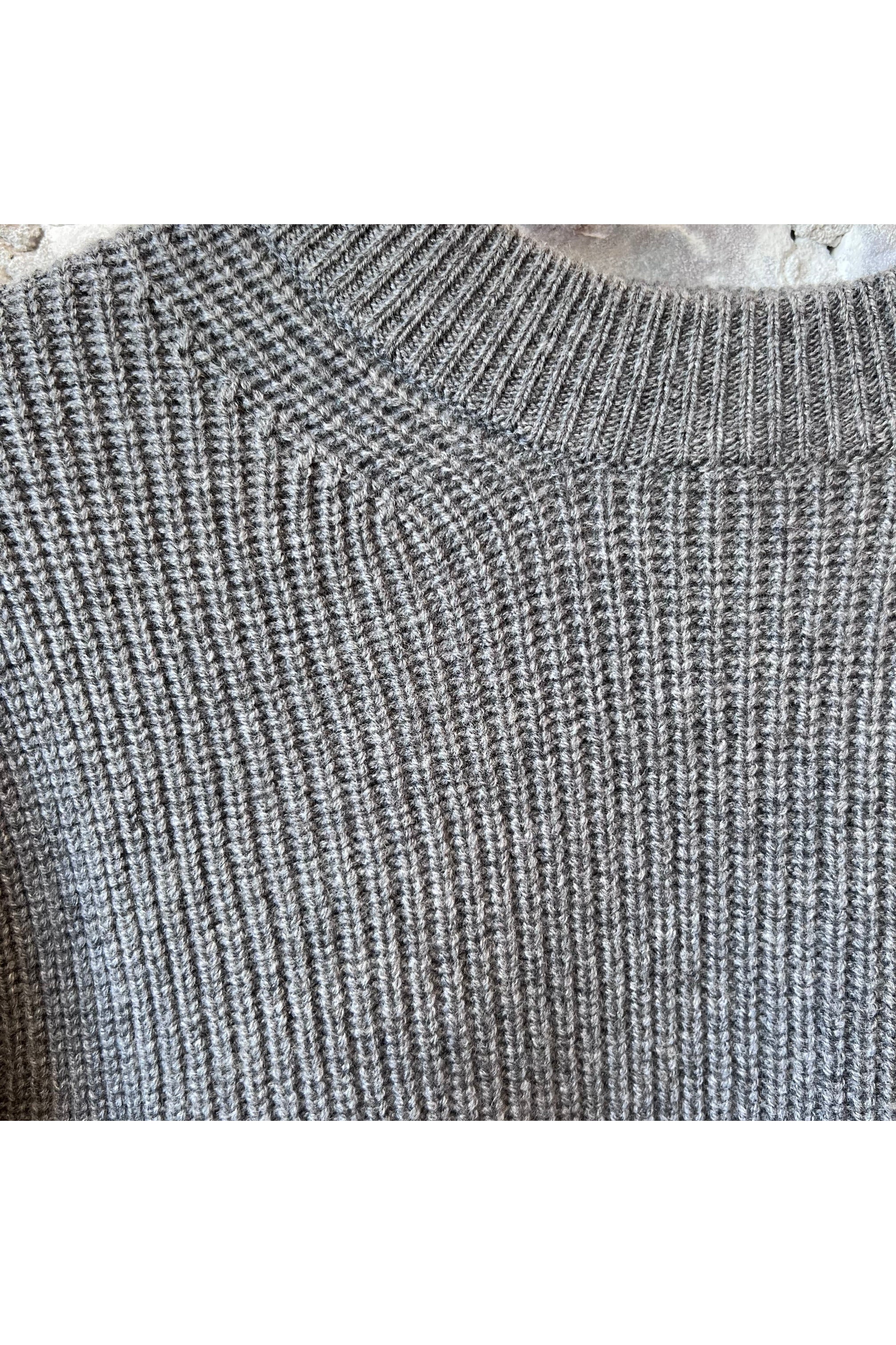 Wool and Cashmere Rib Sweater - Grey