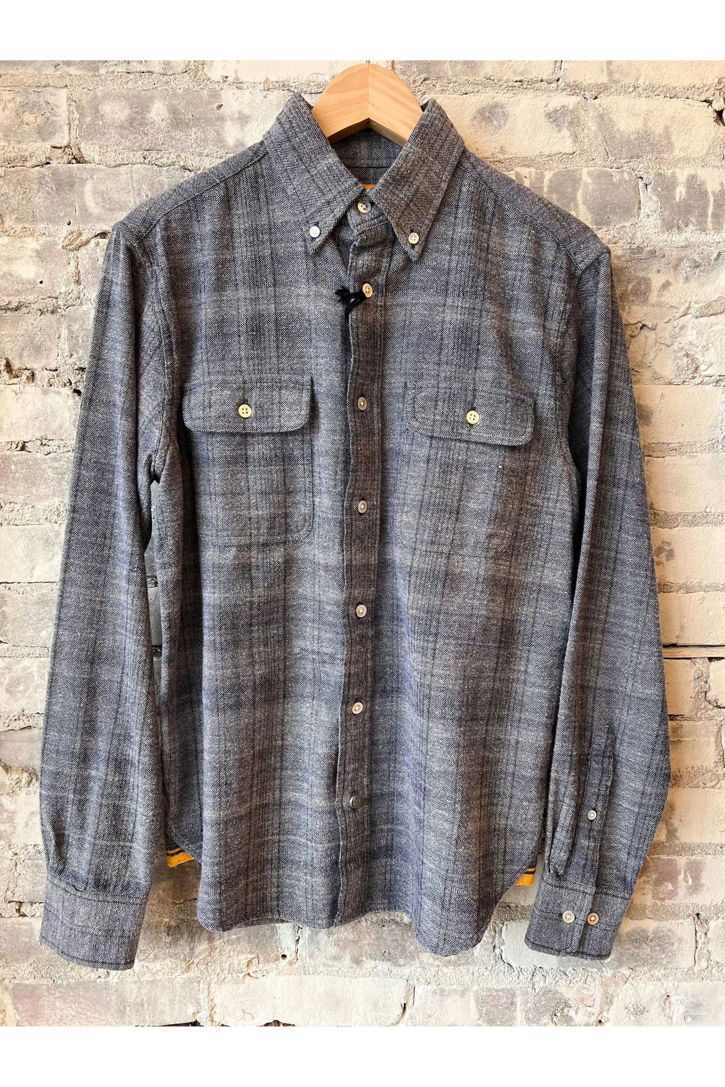 Twin Flap Button Down Shirt - Two Ply Oxford Weave