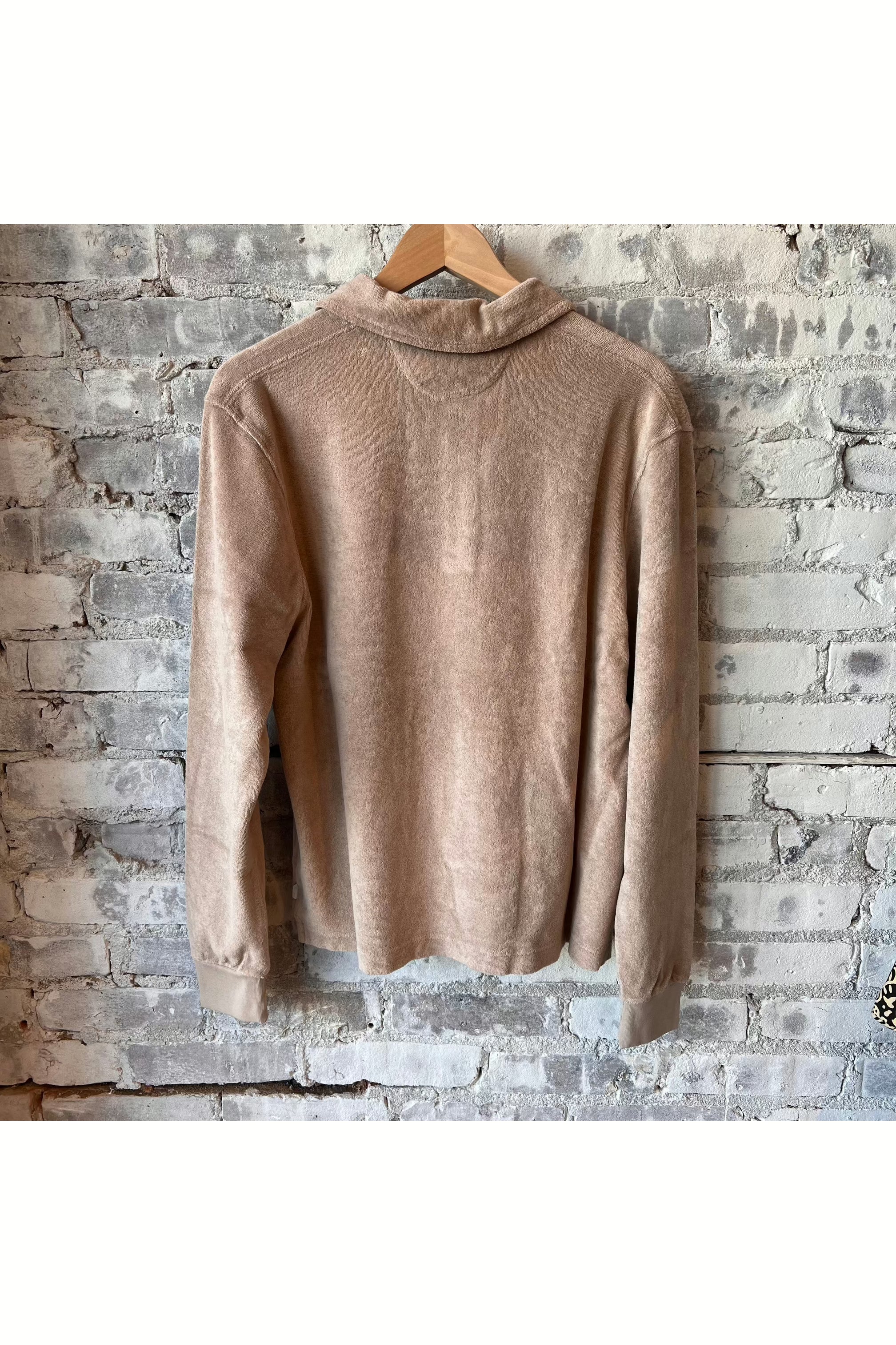 Terry Long Sleeve Polo Shirt - Taupe