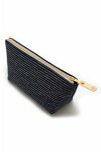 Travel Clutch - Indigo Chalk Stripe