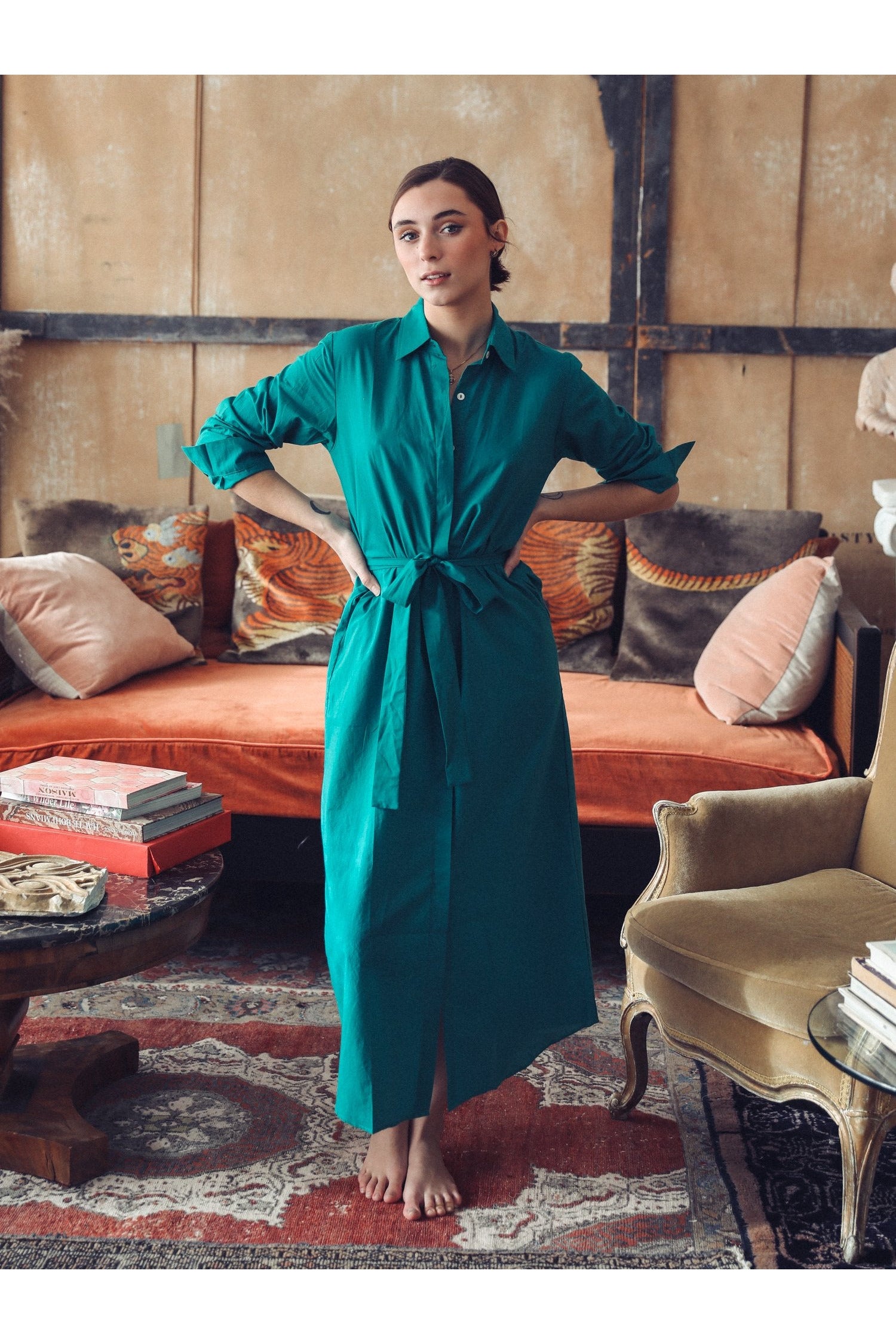 Stella Court Dress - Slate Green