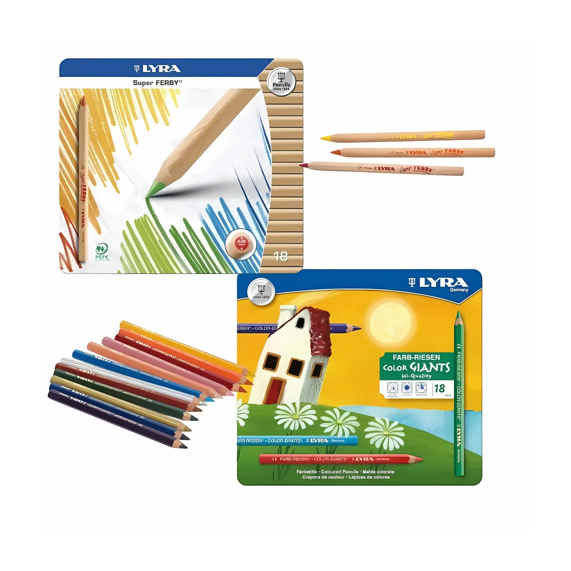 Lyra Colored Pencils, Super Ferby or Color Giants, 18-Count - Image 5