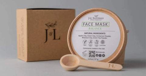 clay face mask - J&L Naturals - zero waste beauty, vegan beauty