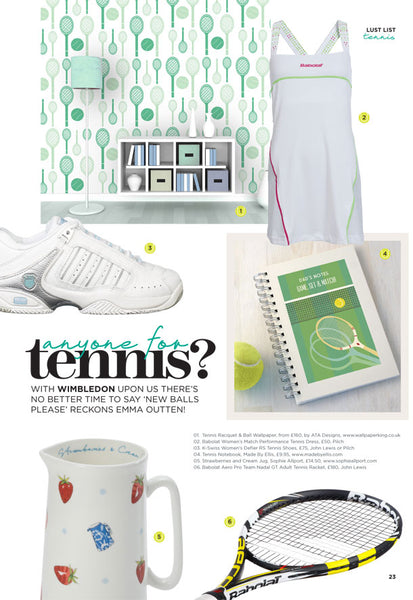 Tennis Wallpaper Design by ATADesigns for People and Places Magazine
