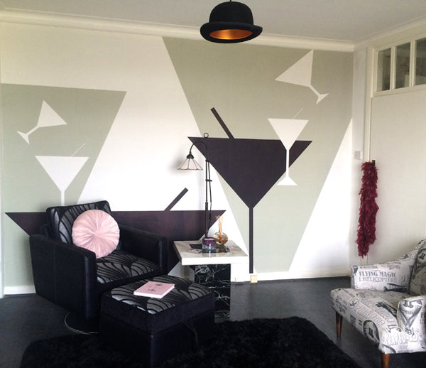 Tipsy Art Deco Mural by ATADesigns for Residential Project