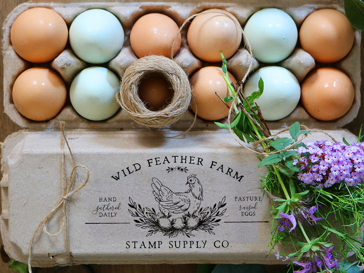 Unwashed Eggs Carton Stamp - Egg Carton Stamp - Fresh Eggs - Chickens -  Custom Egg Carton Stamp - FarmhouseMaven by F…