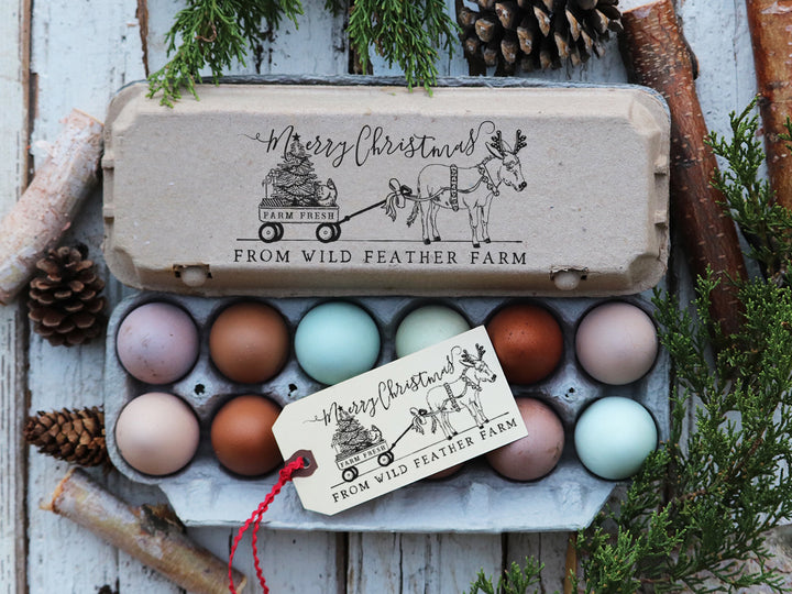 Wild Feather Farm Floral Chicken Egg Carton Stamp