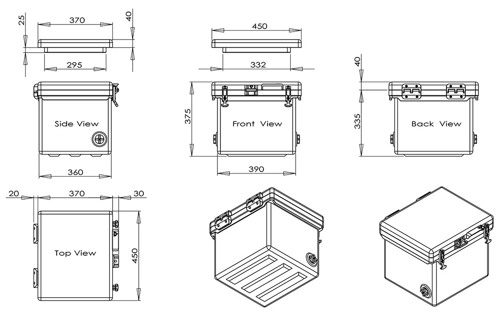 Icey-Tek 25 Litre Cube Cool Box Dimensions Size Cool Boxes UK