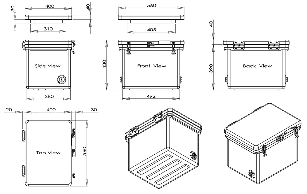 Icey-Tek 40 Litre Cube Cool Box Dimensions Size Cool Boxes UK