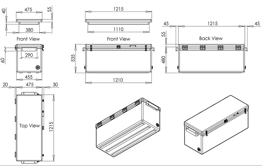 Icey-Tek 160 Litre Long Cool Box Dimensions Size