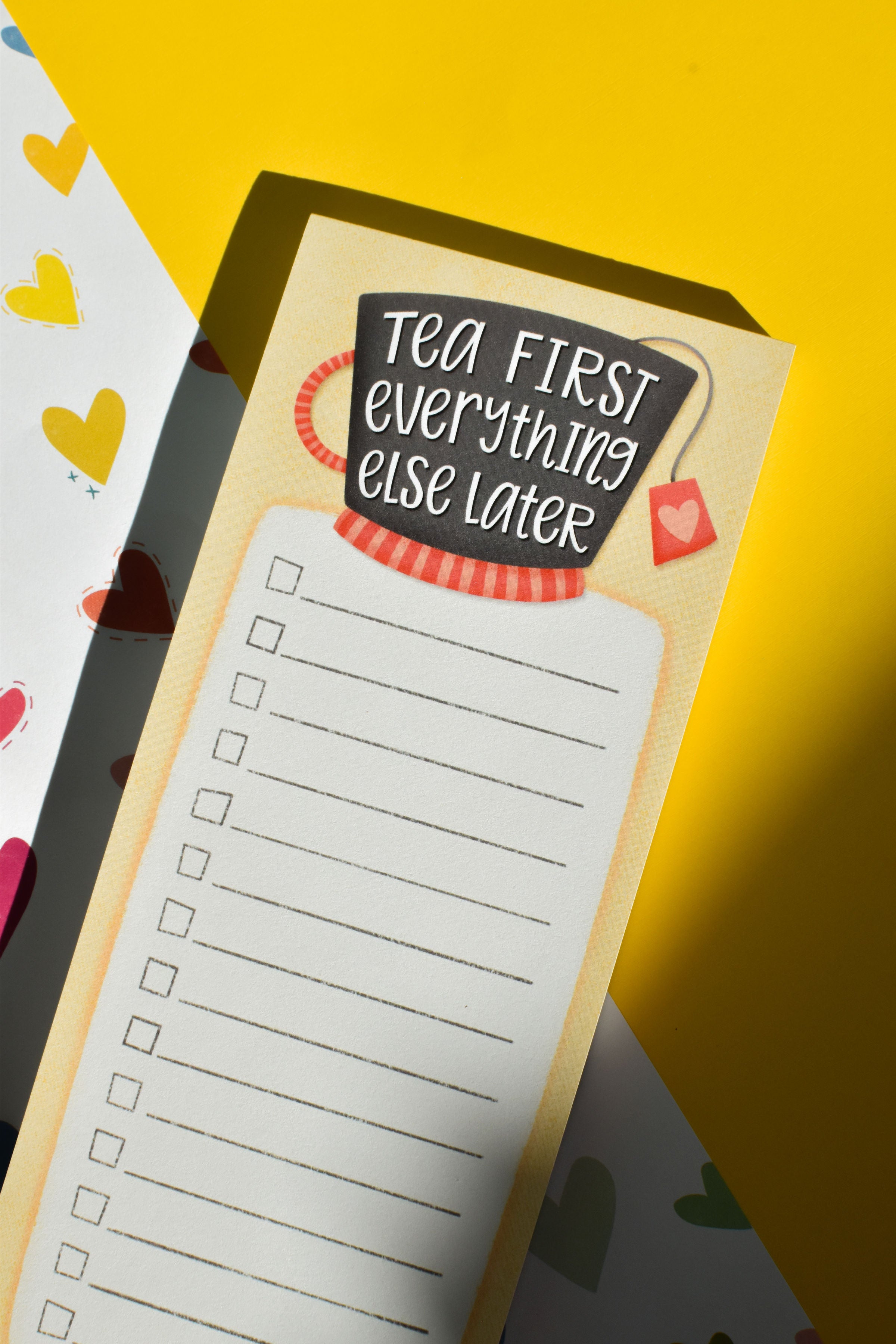 Tea first, everything else later funny notepad design.