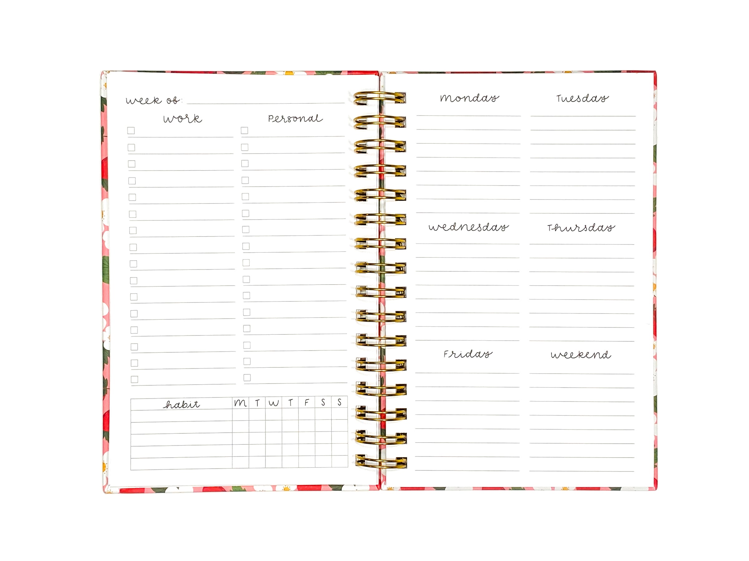 Weekly Undated Planner Preview from Hennel Paper Co