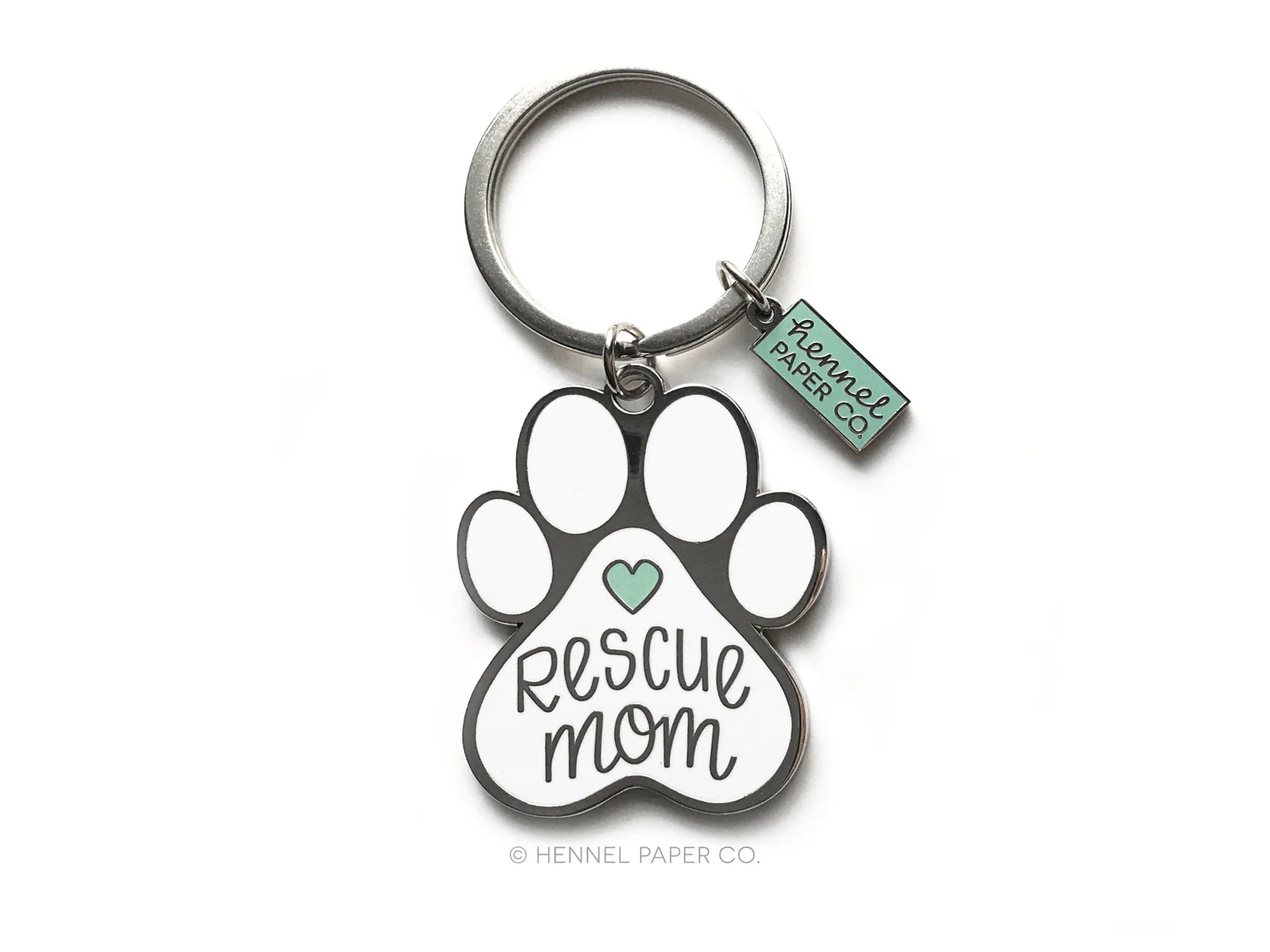 Rescue dog mom keychain