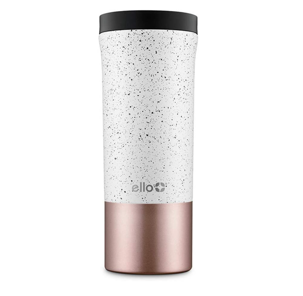 Ello Miri Vacuum Insulated Stainless Steel Travel Coffee Mug - Travel Tea Mug, 16 oz, Speckle Rosegold