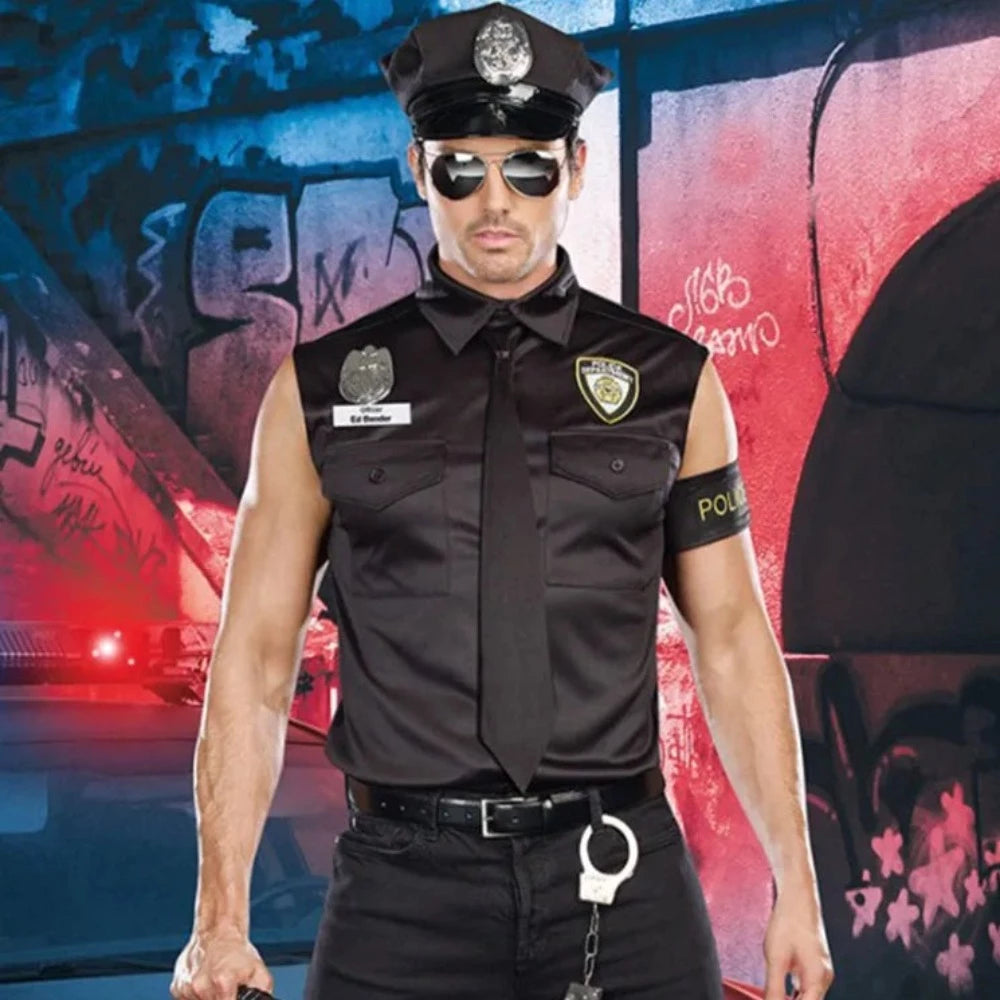 Police Officer Costume Set (One Size Fit Most) Men's