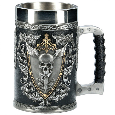 silver viking mug