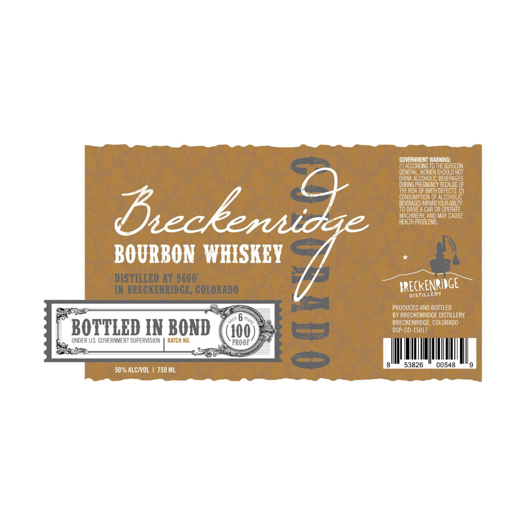 Breckenridge Bourbon Whiskey Bottled In Bond