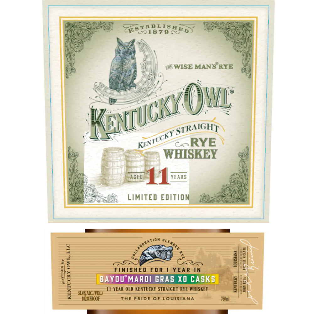 Kentucky Owl 11 Year Straight Rye Mardi Gras XO Casks Limited Edition 750ml