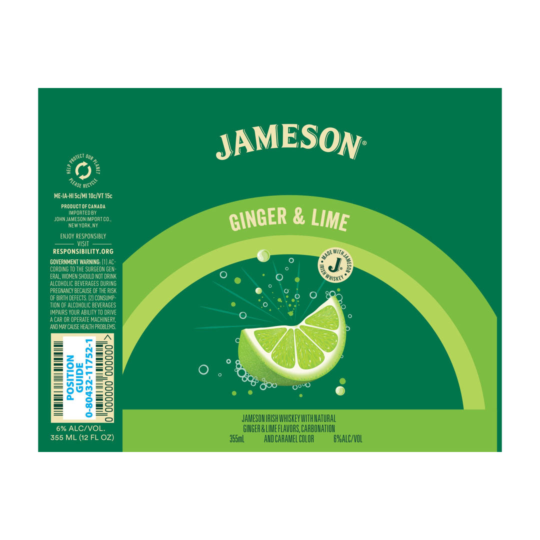 Jameson Irish Whiskey Ginger & Lime 750ml