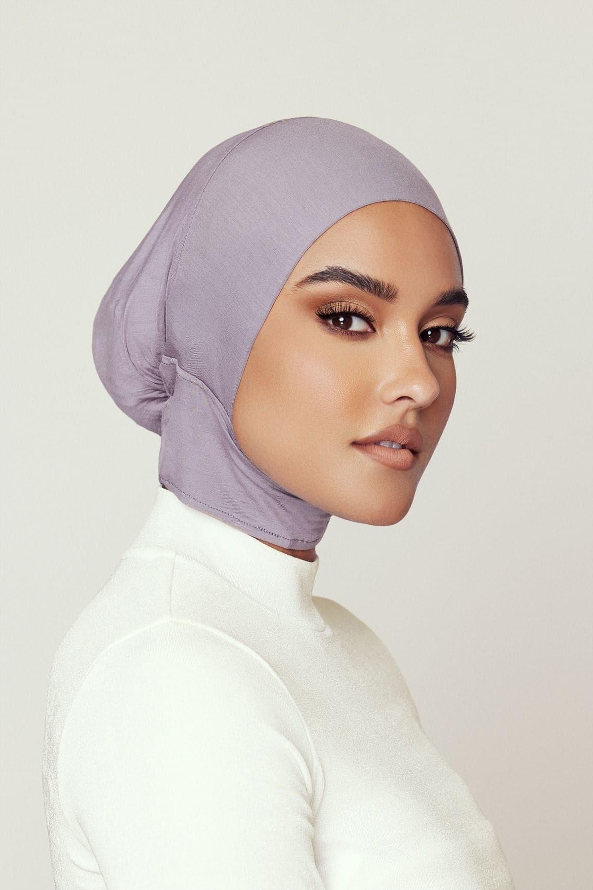 Luxury Bamboo Jersey Hijab Undercaps- London Fog - Zahraa The Label