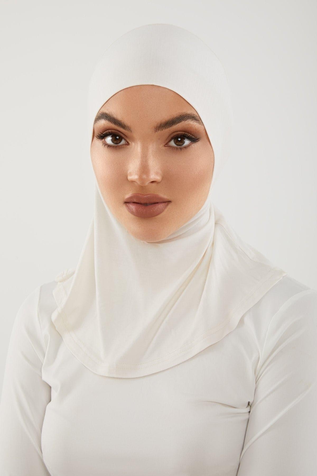 Lila Neck Cover Hijab-White – Zahraa The Label