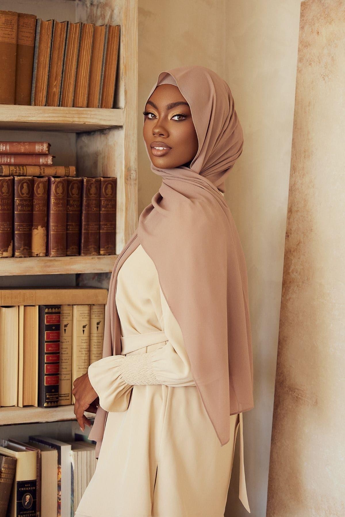 Luxury Chiffon Hijab - Dusty Rose - SANZAA