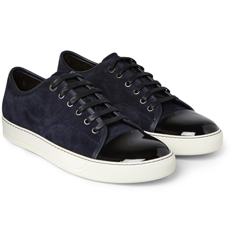 Lanvin Suede and Patent-Leather Sneakers