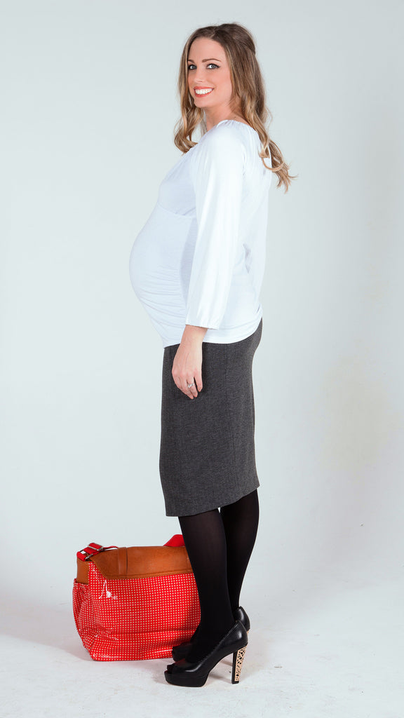 green pencil skirt outfits pregnant