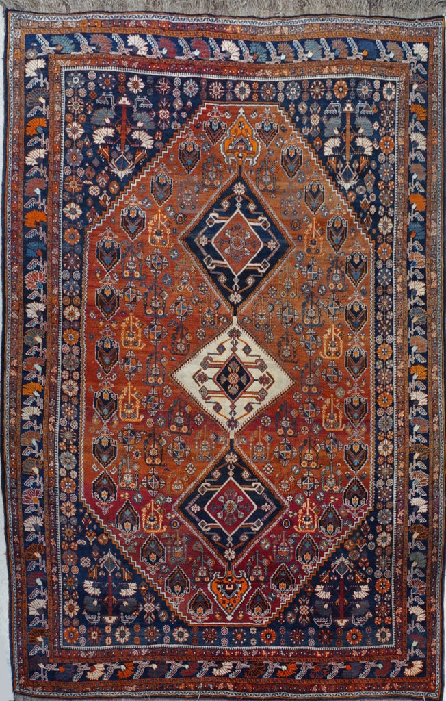 6' 3 x 9' 10 Antique Persian Qashqai Hand Knotted Rug – Rugshook