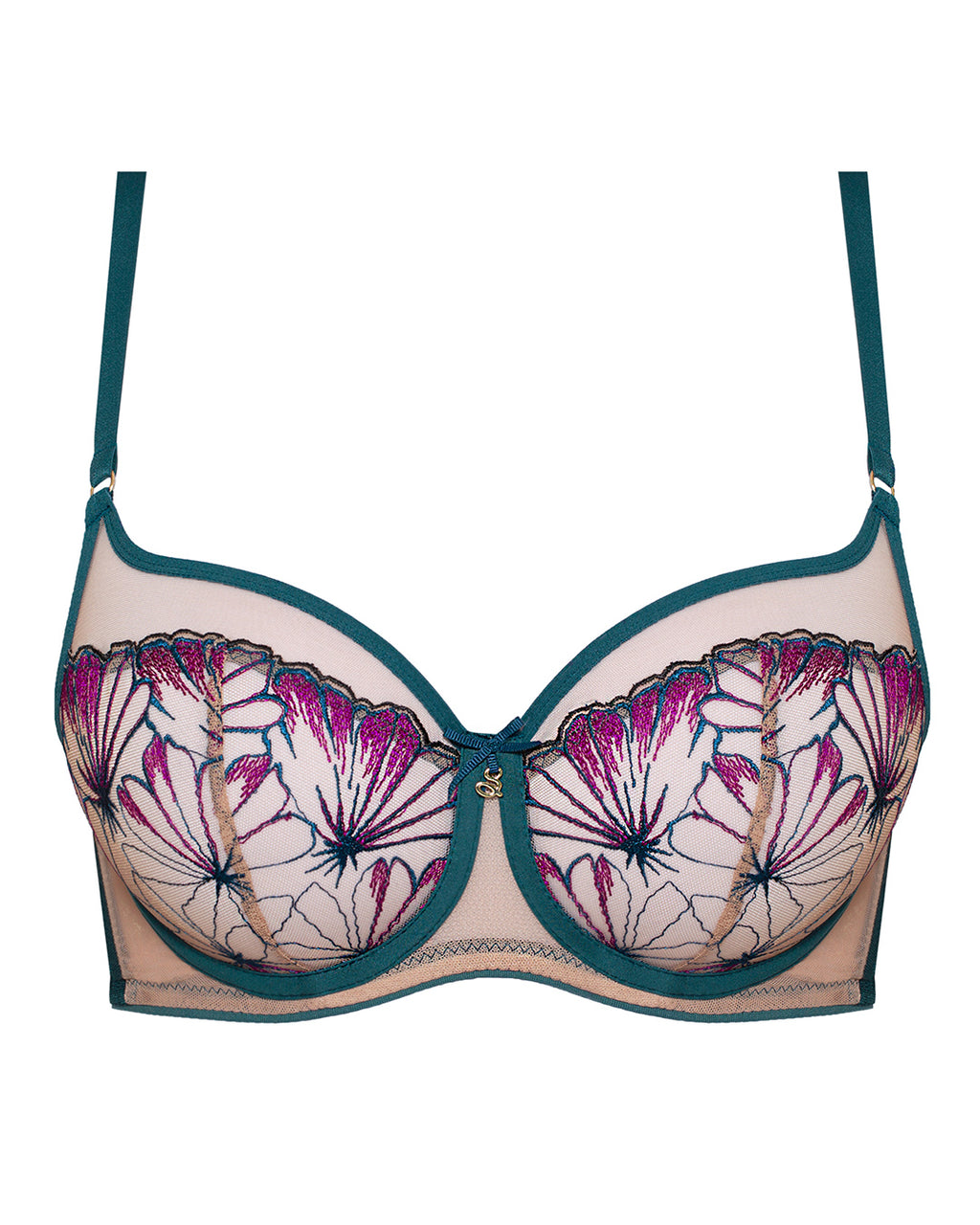 Marie Jo TOKUDA velvet blue padded balcony bra