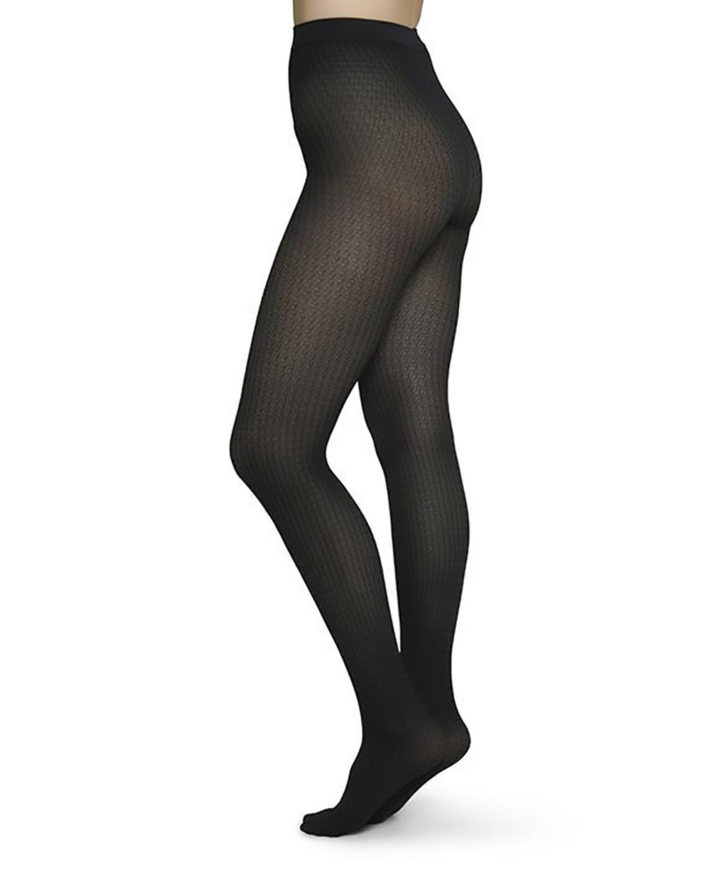 SWEDISH STOCKINGS EMMA LEOPARD TIGHTS BLACK