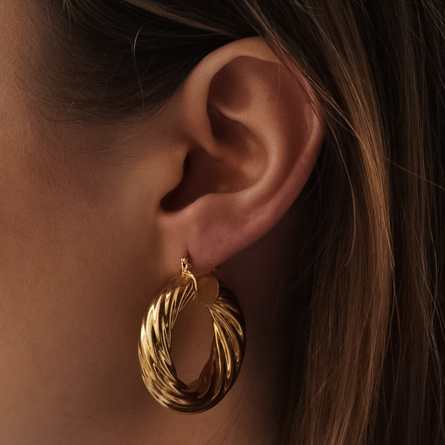 Gaia Hoop Earrings | 18k Gold Plated