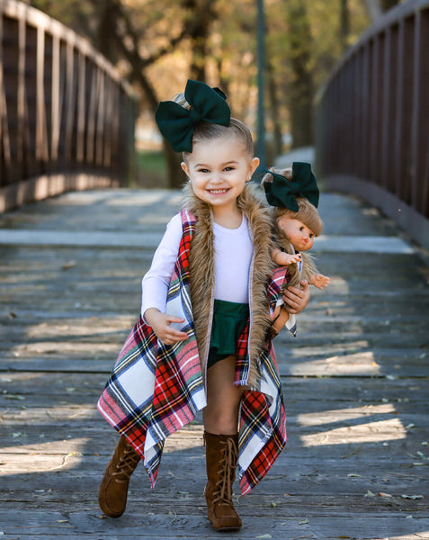 fur vest with flannel