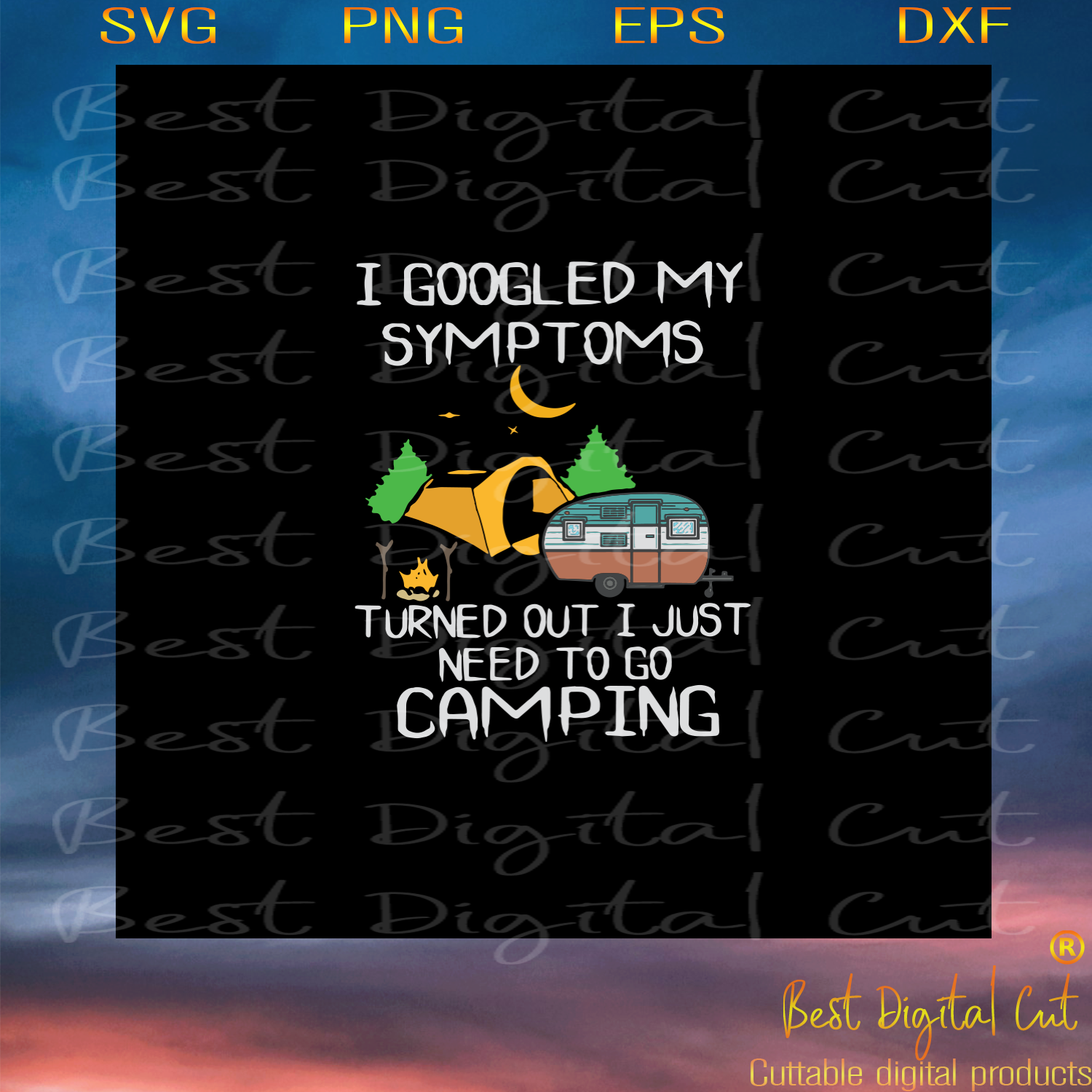 Download I Googled My Symptoms, Happy Camper Svg, Funny Camping ...