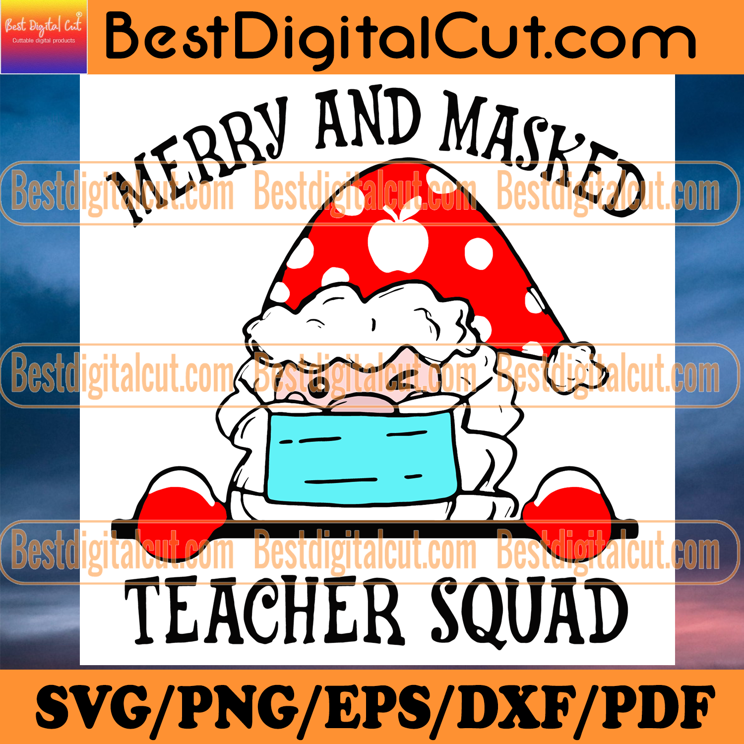 Download Merry And Masked Teacher Squad Svg, Christmas Svg, Merry ...