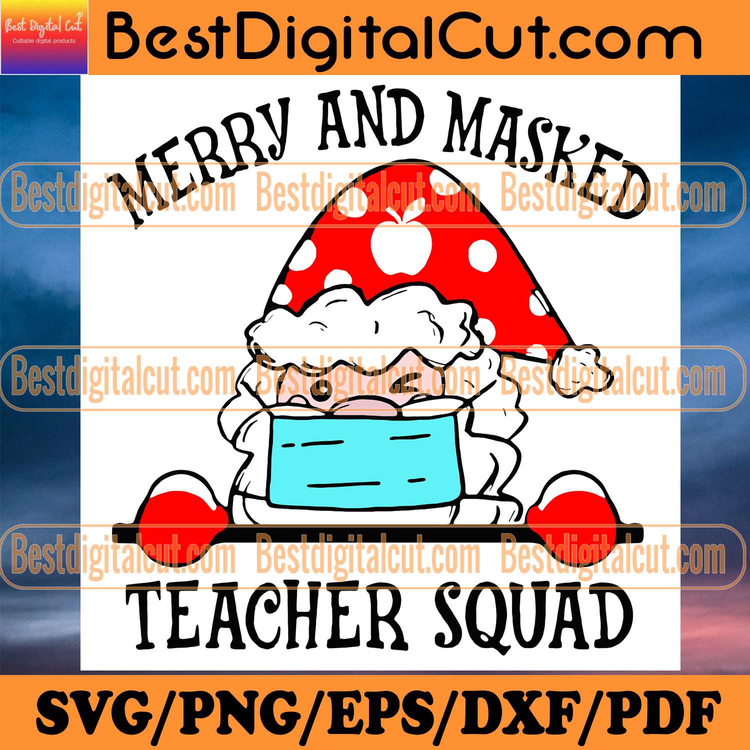 Download Merry And Masked Teacher Squad Svg, Christmas Svg, Merry Christmas, Xm - Best Digital Cut