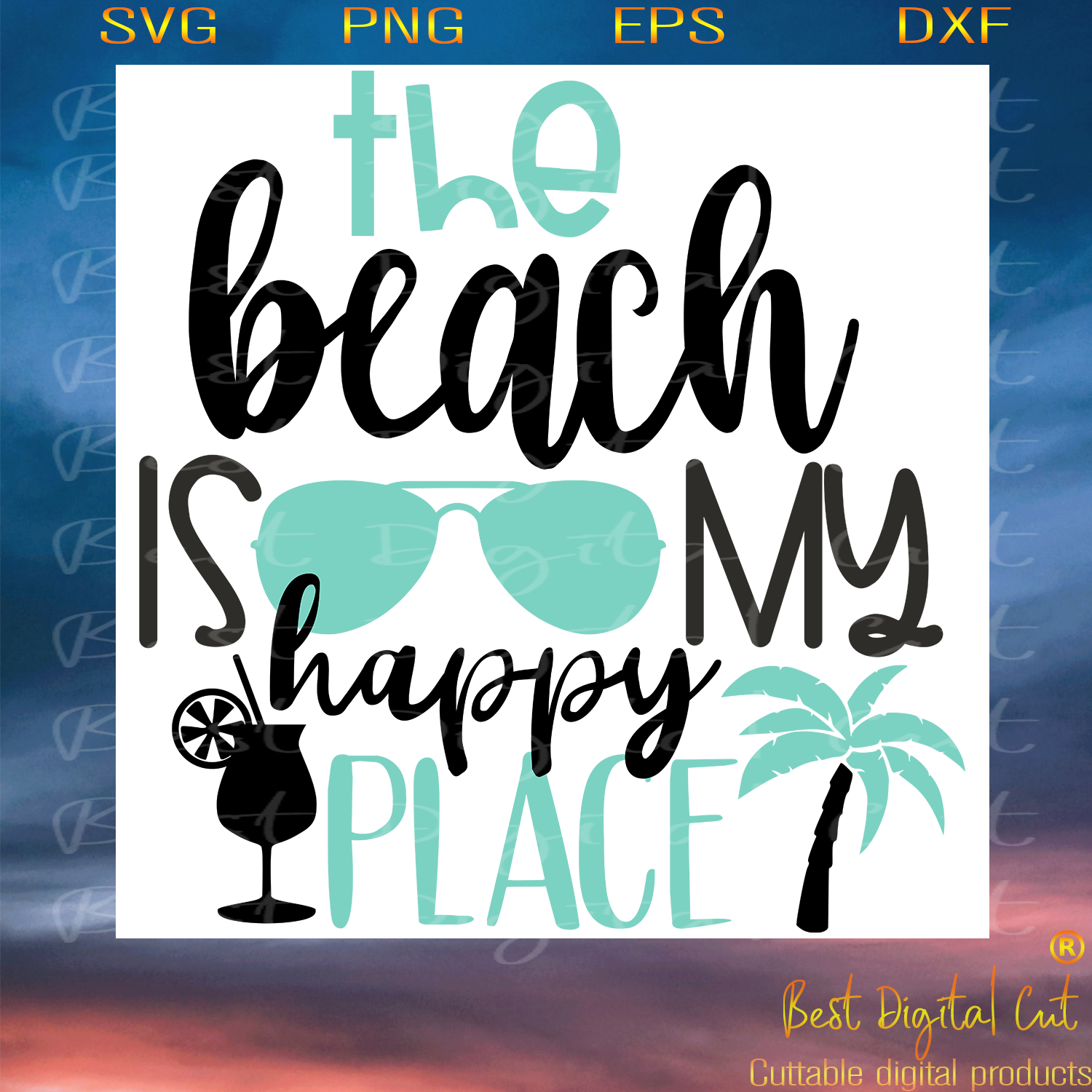 Download The beach is my happy place svg,svg,happy vacation svg ...