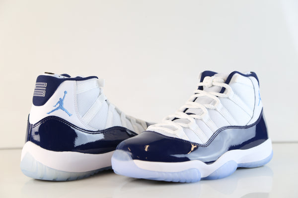 jordan retro 11 white and navy blue