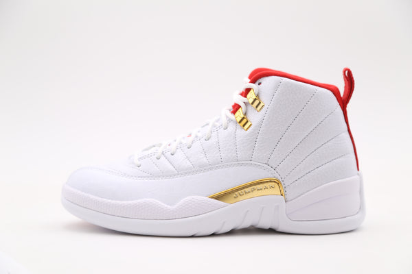 white and red jordan 12