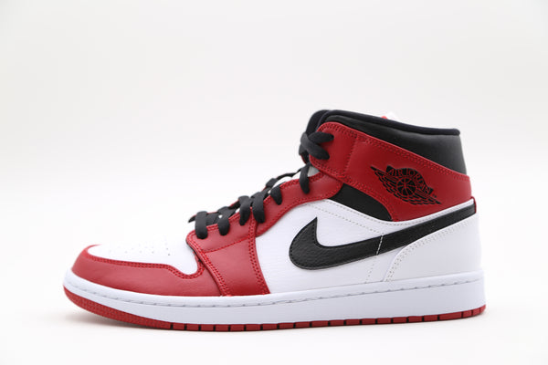 jordan mid red and black